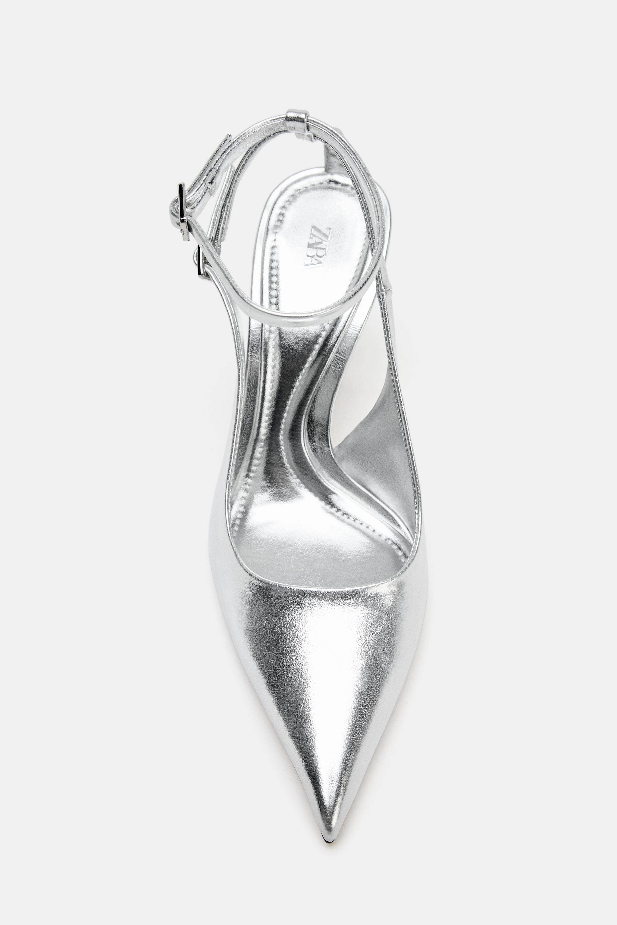 METALLIC EFFECT SLINGBACK SHOES